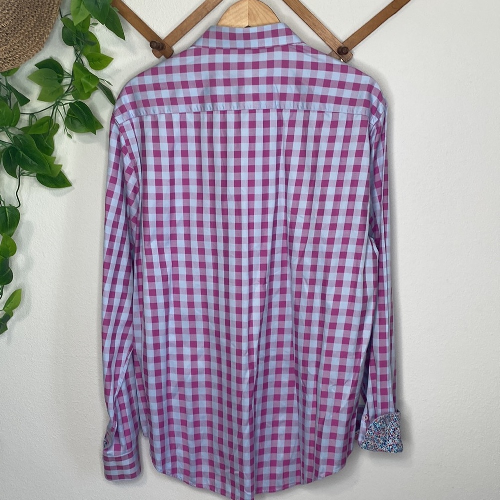 Bugatchi Uomo Checkered Button Down Shirt Large - image 4